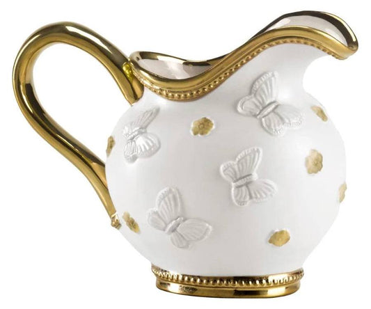 Butterfly White & Gold Creamer