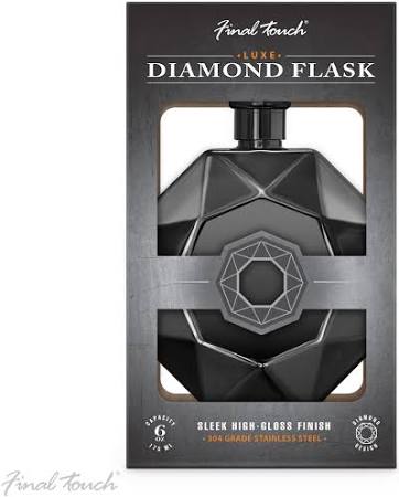 LUXE DIAMOND FLASK - BLACK CHROME