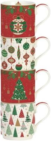 Jingle Bells Stacking Mugs Set of 4