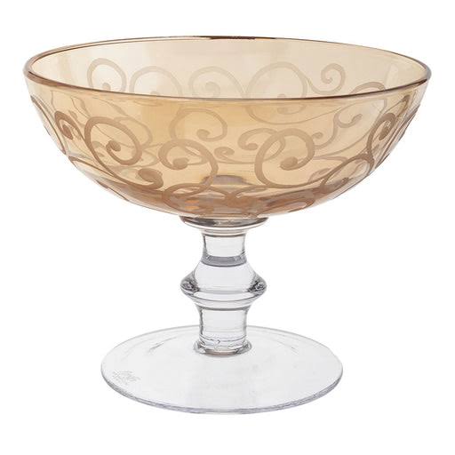 Footed Yellow Glass Bowl
