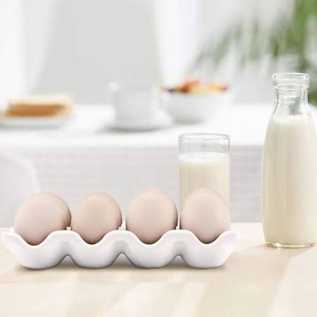 12 Cups Ceramic Egg Holder Whole Dozen Porcelain Egg Tray