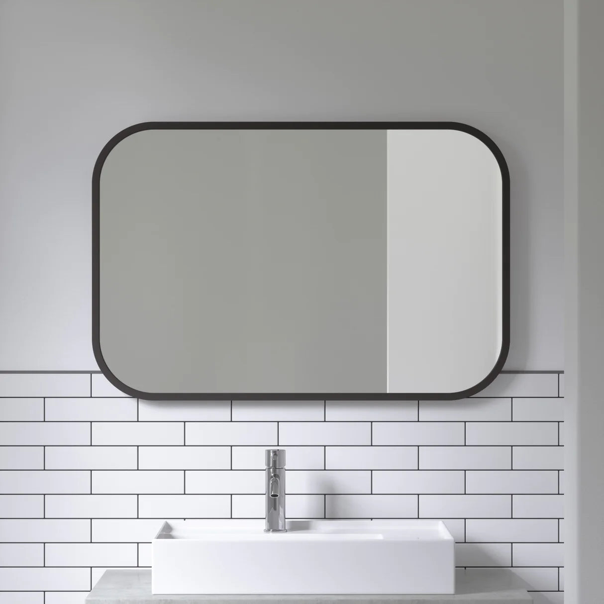 Hub Rectangle Mirror 24X36 Black