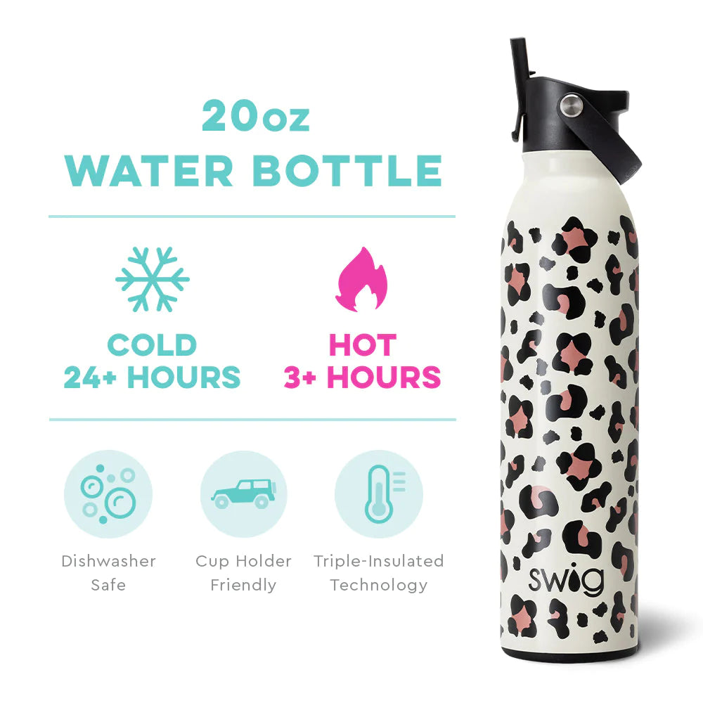 Luxy Leopard Flip + Sip Bottle (20oz)