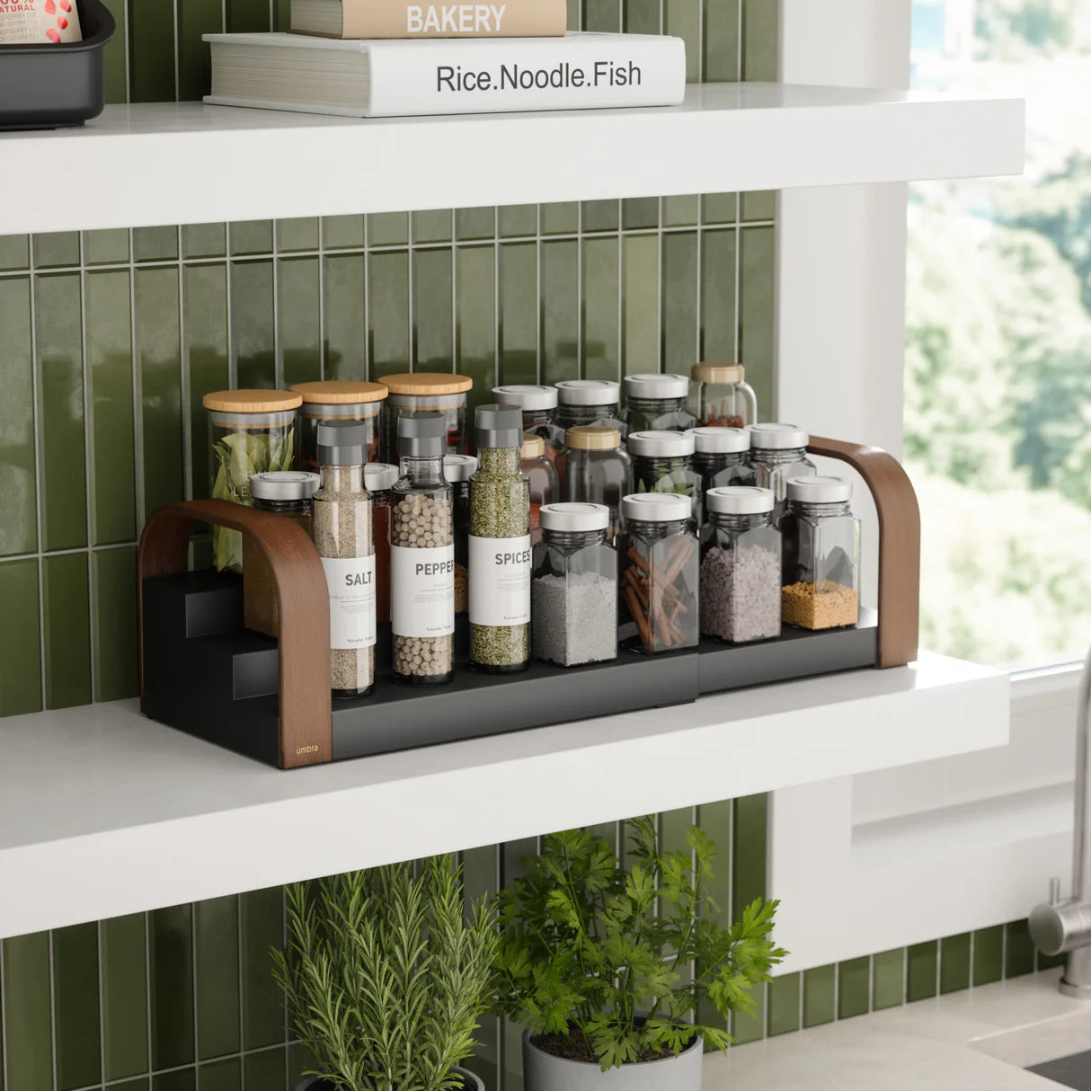 BELLWOOD 3-TIER SPICE SHELF Black