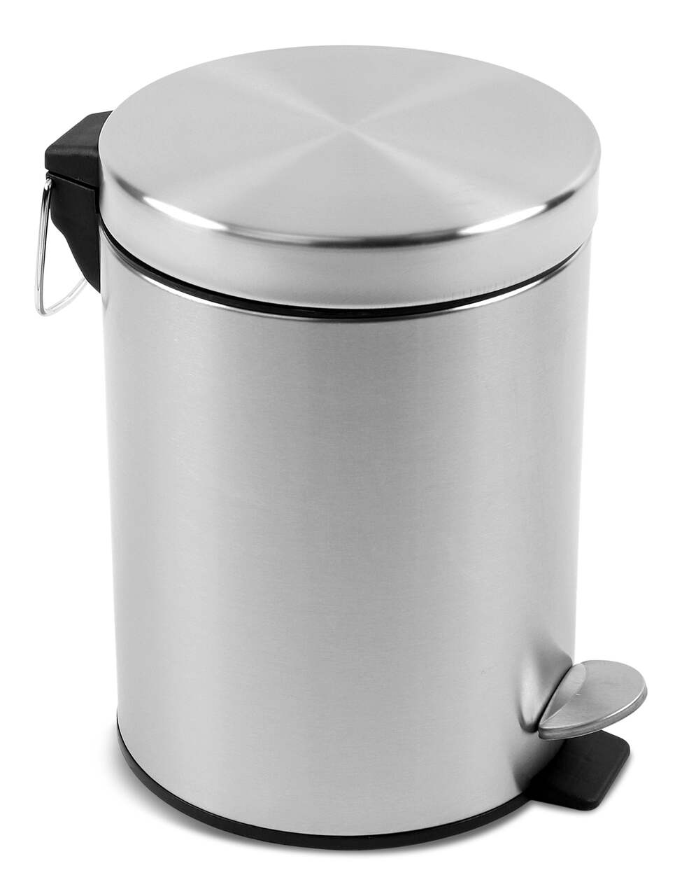 12 L Black round stainless steel step on can