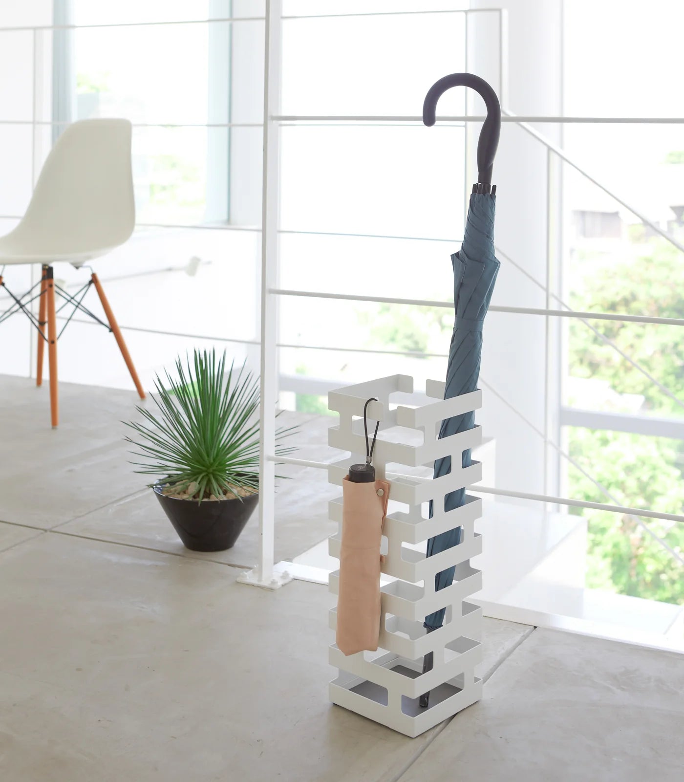 Umbrella Stand - Two Styles - Steel White