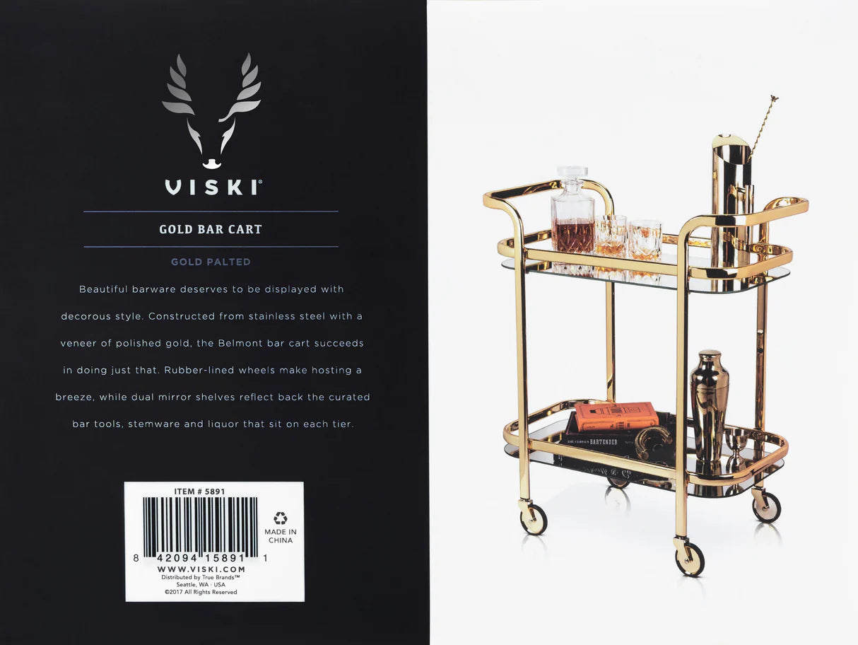Bar Cart in Gold
