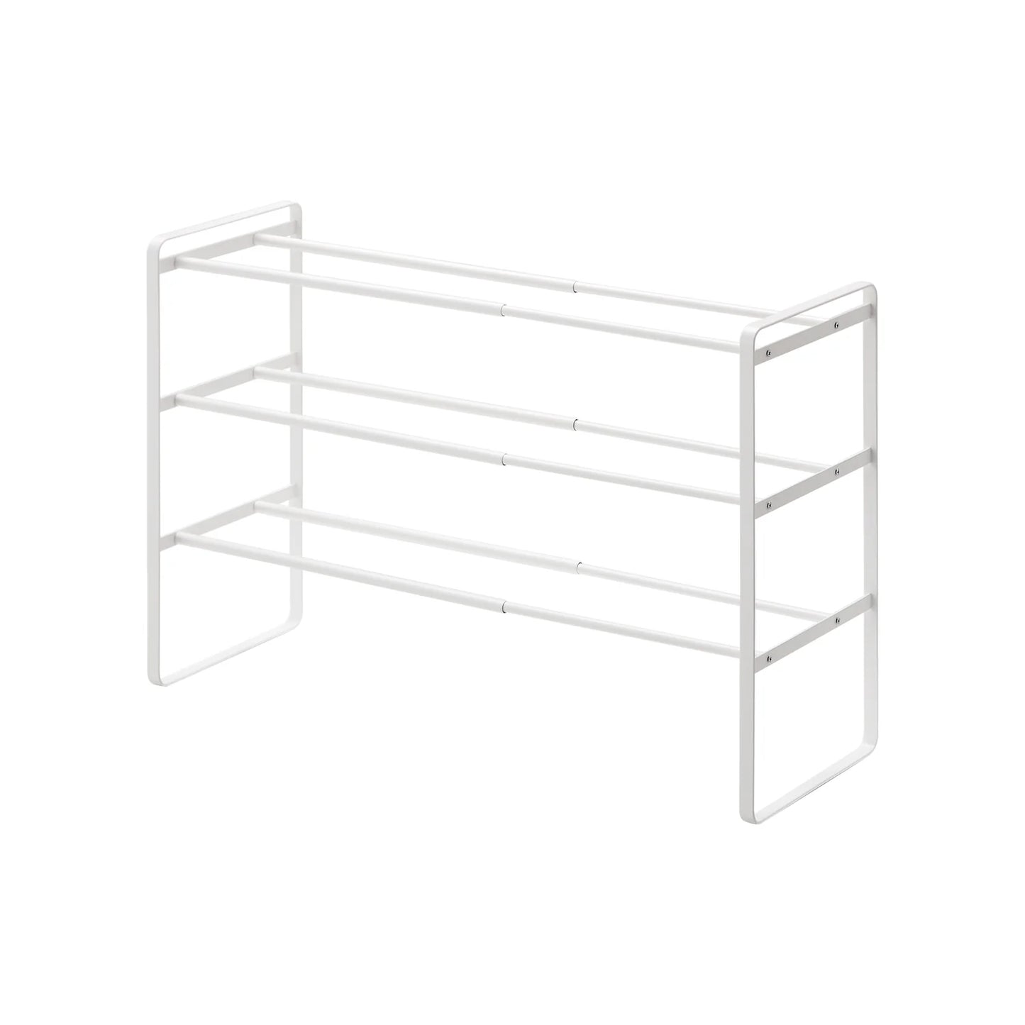Three-Tier Expandable Shoe Rack (18" H) - Steel White