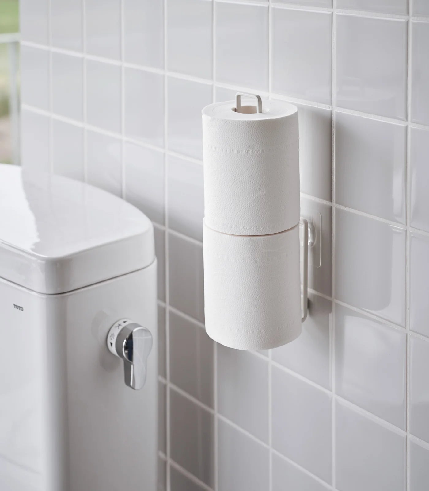 Tower Reusable Adhesive Toilet Paper Holder - Steel