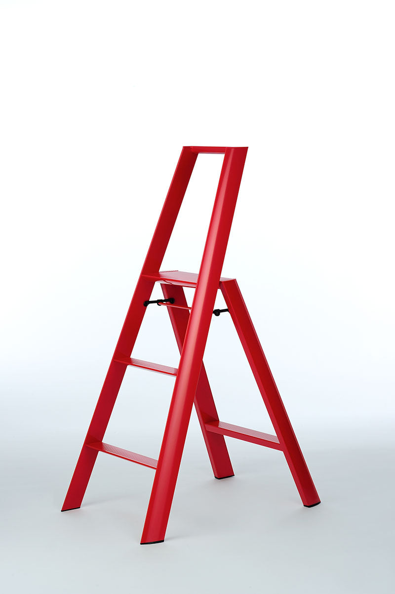 Lucano Step stool 3 step with handle Red