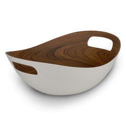 Bamboo Basic with handles Basket WHITE 29cm Walnut