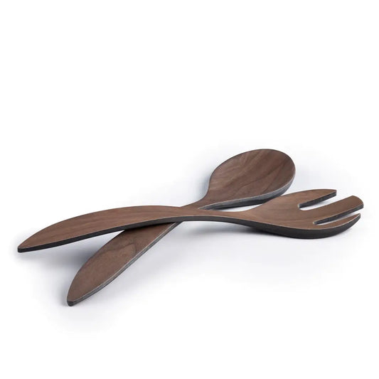Walnut Bamboo Salad Server Set/2 COFFEE