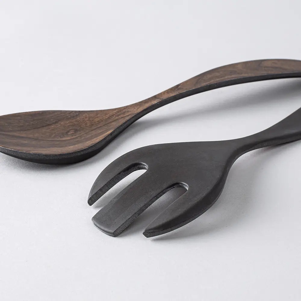Walnut Bamboo Salad Server Set/2 COFFEE