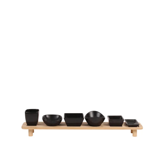 Cabo 7 Piece Entertaining Set BLACK Marche