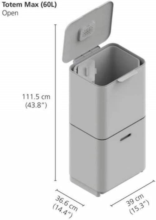Totem Max 60L Recycling Bin CARBON BLACK