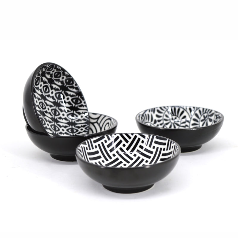 Dip Bowls, bl/wh