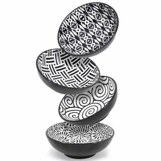 Dip Bowls, bl/wh