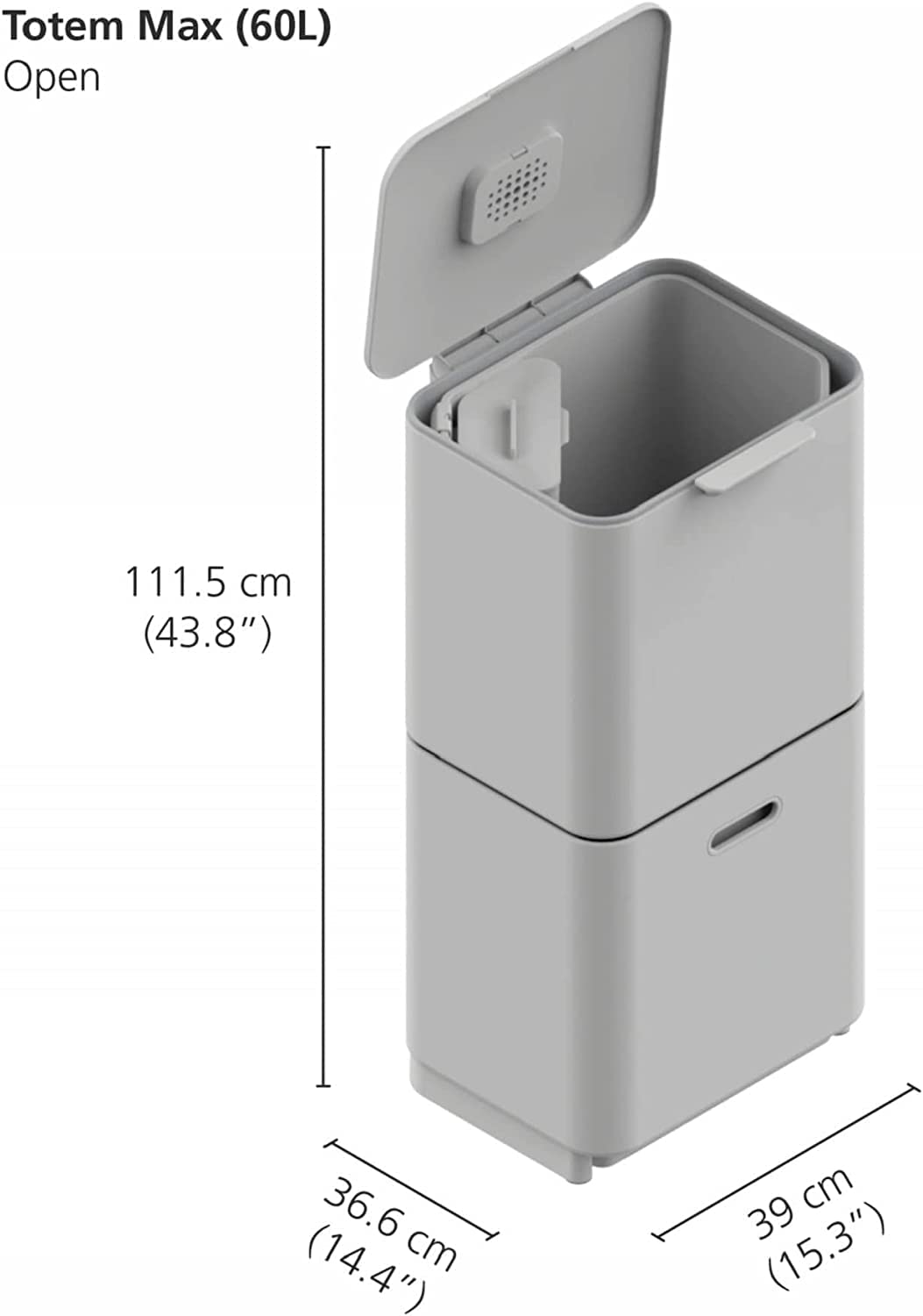 Totem Max 60L Recycling Bin STONE