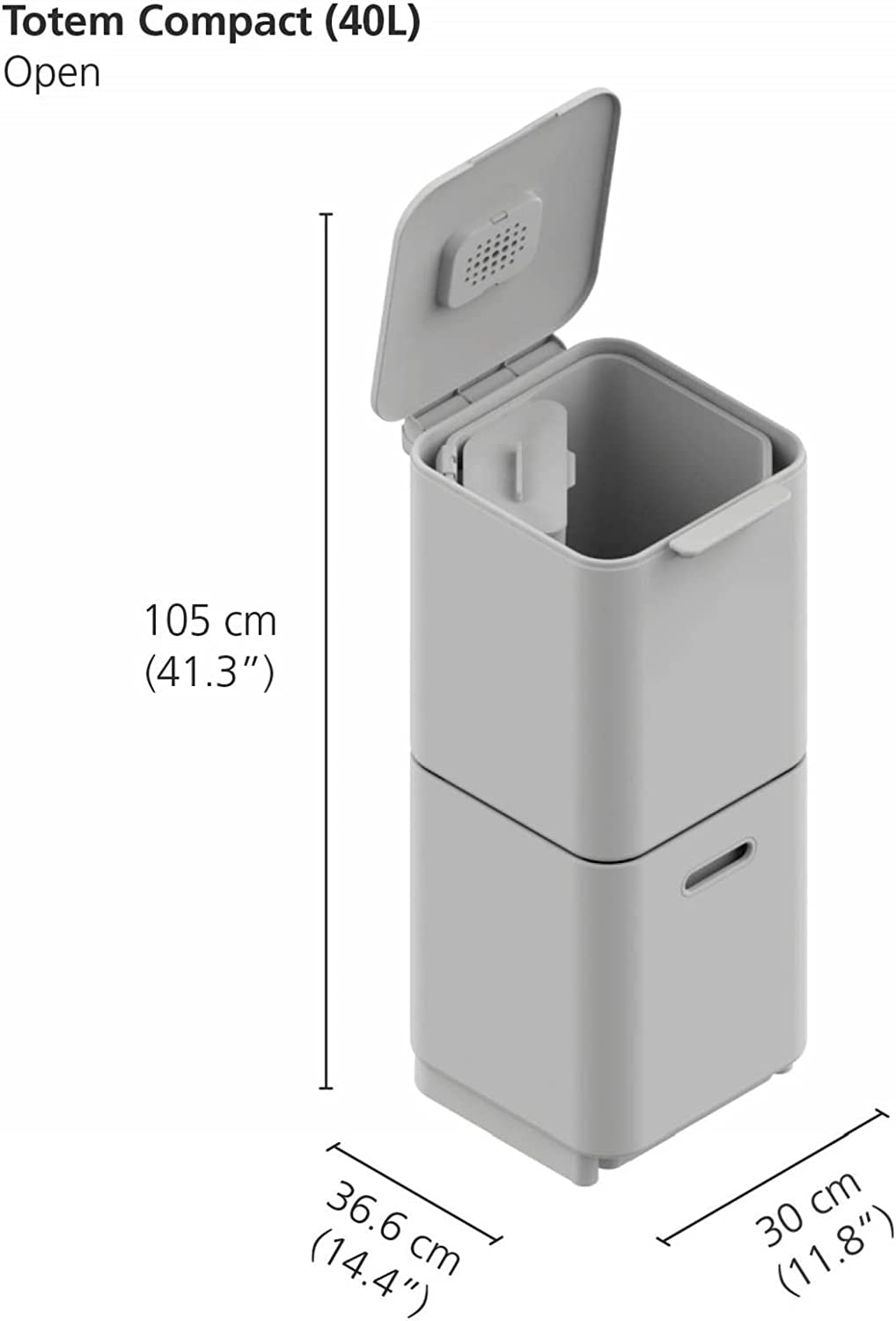 Totem Compact 40L Recycling Bin GRAPHITE JJ