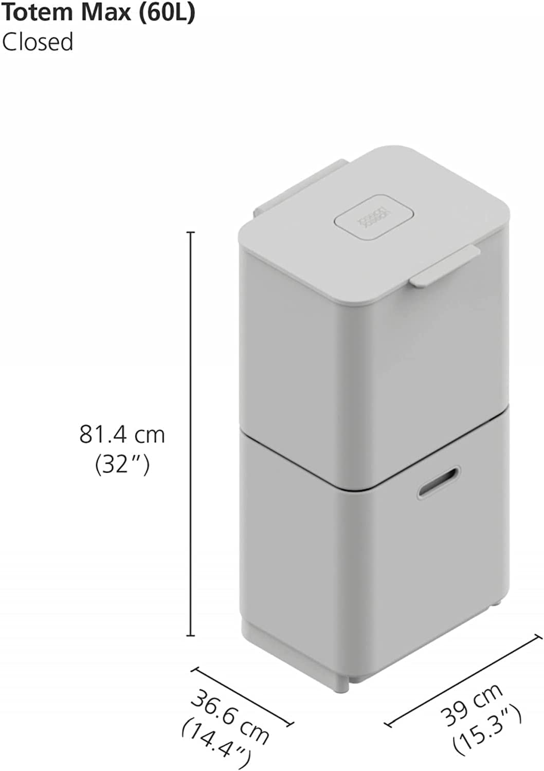 Totem Max 60L Recycling Bin STONE