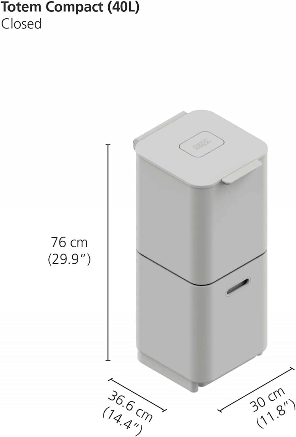 Totem Compact 40L Recycling Bin GRAPHITE JJ