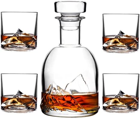 Everest Whiskey Set /4 with Decanter