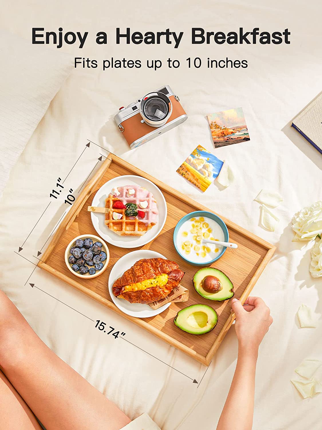 Bamboo Folding Breakfast Tray BLACK