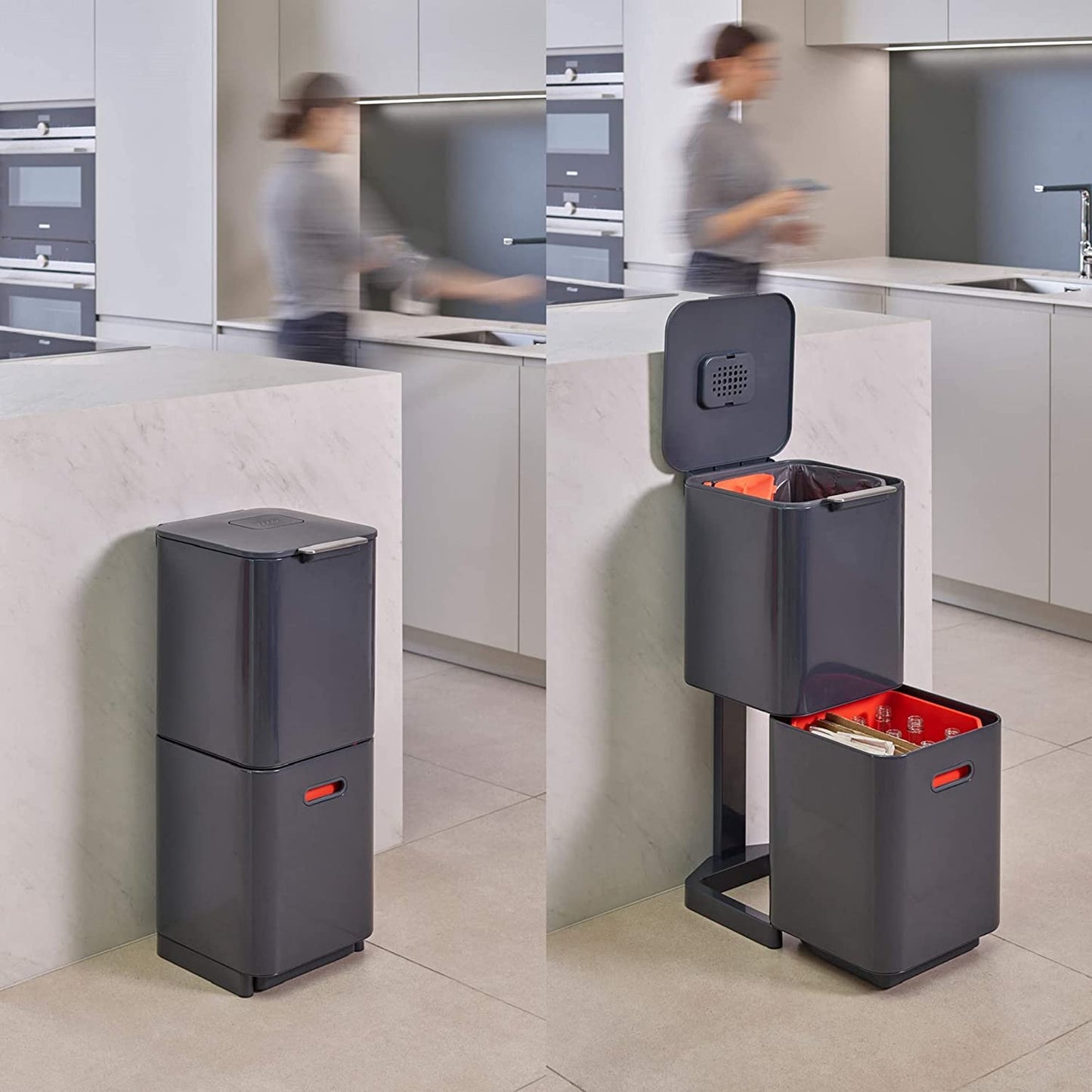 Totem Compact 40L Recycling Bin GRAPHITE JJ