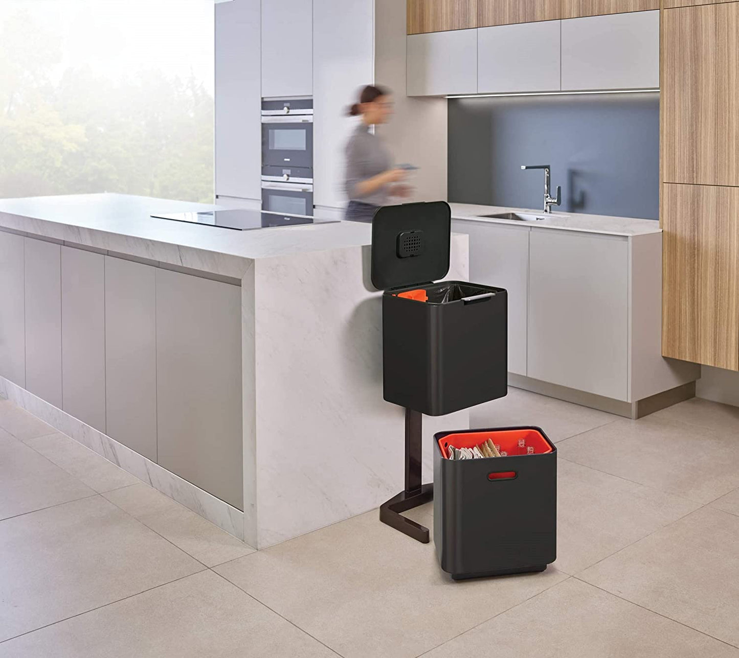 Totem Max 60L Recycling Bin CARBON BLACK