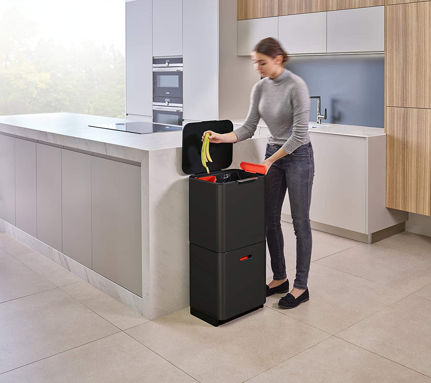 Totem Max 60L Recycling Bin CARBON BLACK