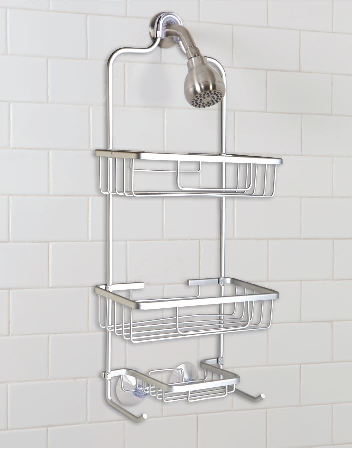 Aluma Shower Caddy / Over Shower Head / Satin