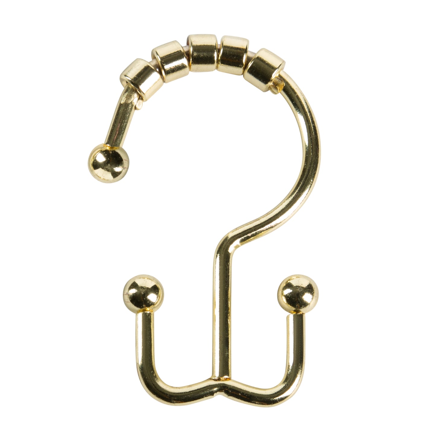 Annex Double Shower Curtain Roller Hooks / Gold