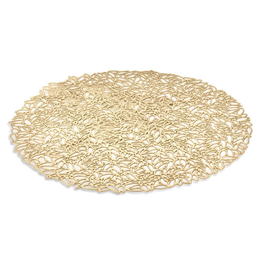 Floret Round Gold Vinyl Placemat