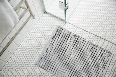 Braided Bath Mat marble grey