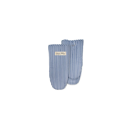 Oven Mitt, set of 2, Stripe Blue