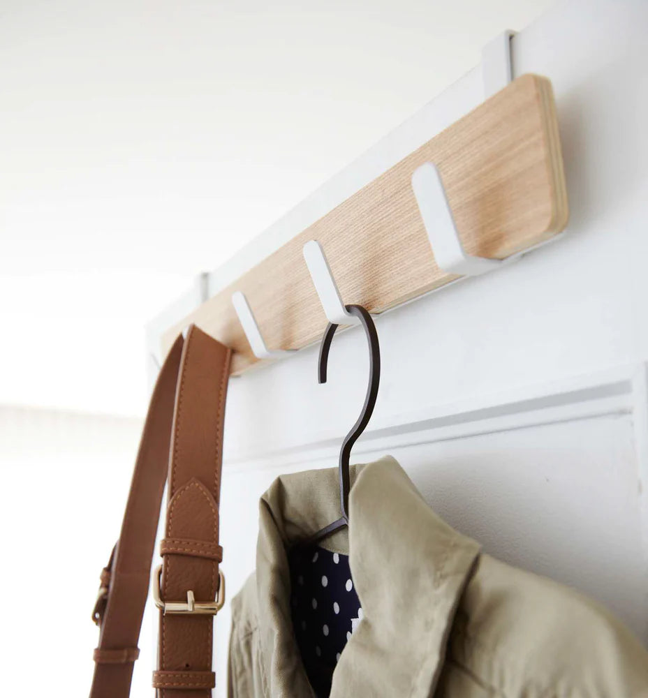 Over-the-Door Hanger - Wood 5 Hook
