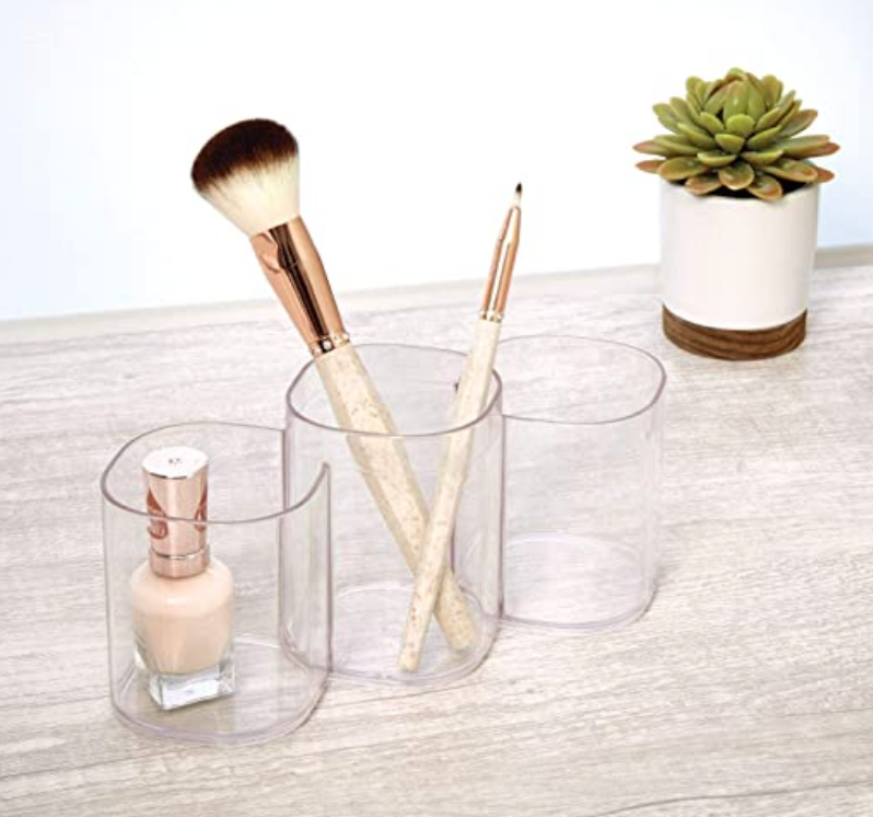 Vanity Organizer Organizer cosmetic trio cup CLEAR