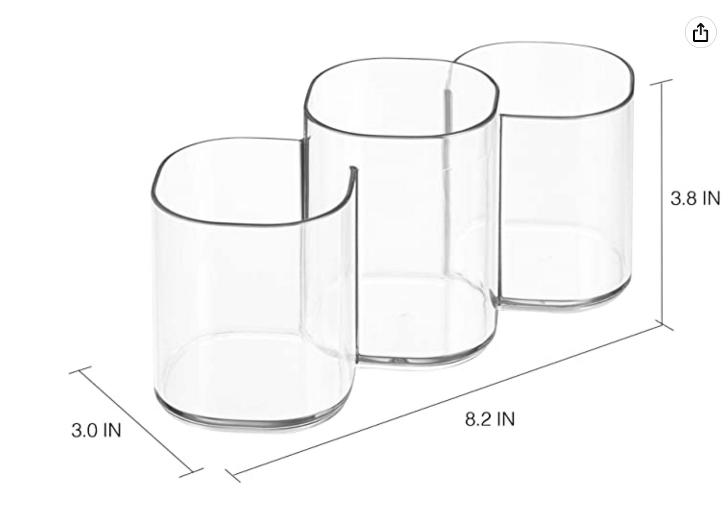 Vanity Organizer Organizer cosmetic trio cup CLEAR