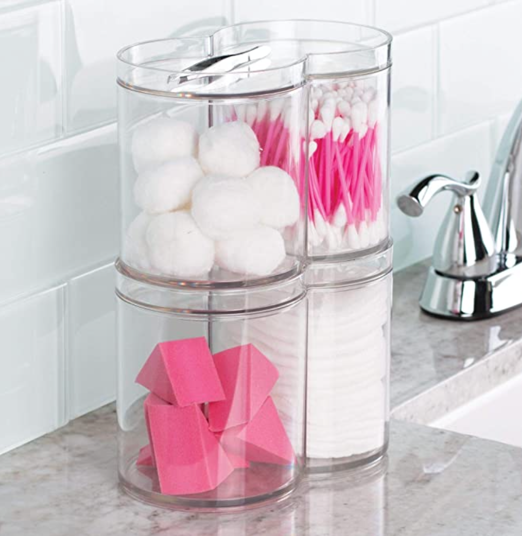 Vanity Organizer Clarity Stacking Dual canister CLEAR