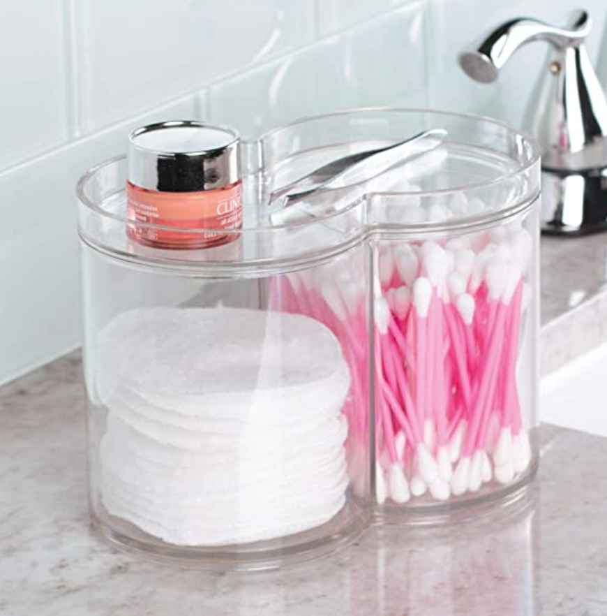 Vanity Organizer Clarity Stacking Dual canister CLEAR