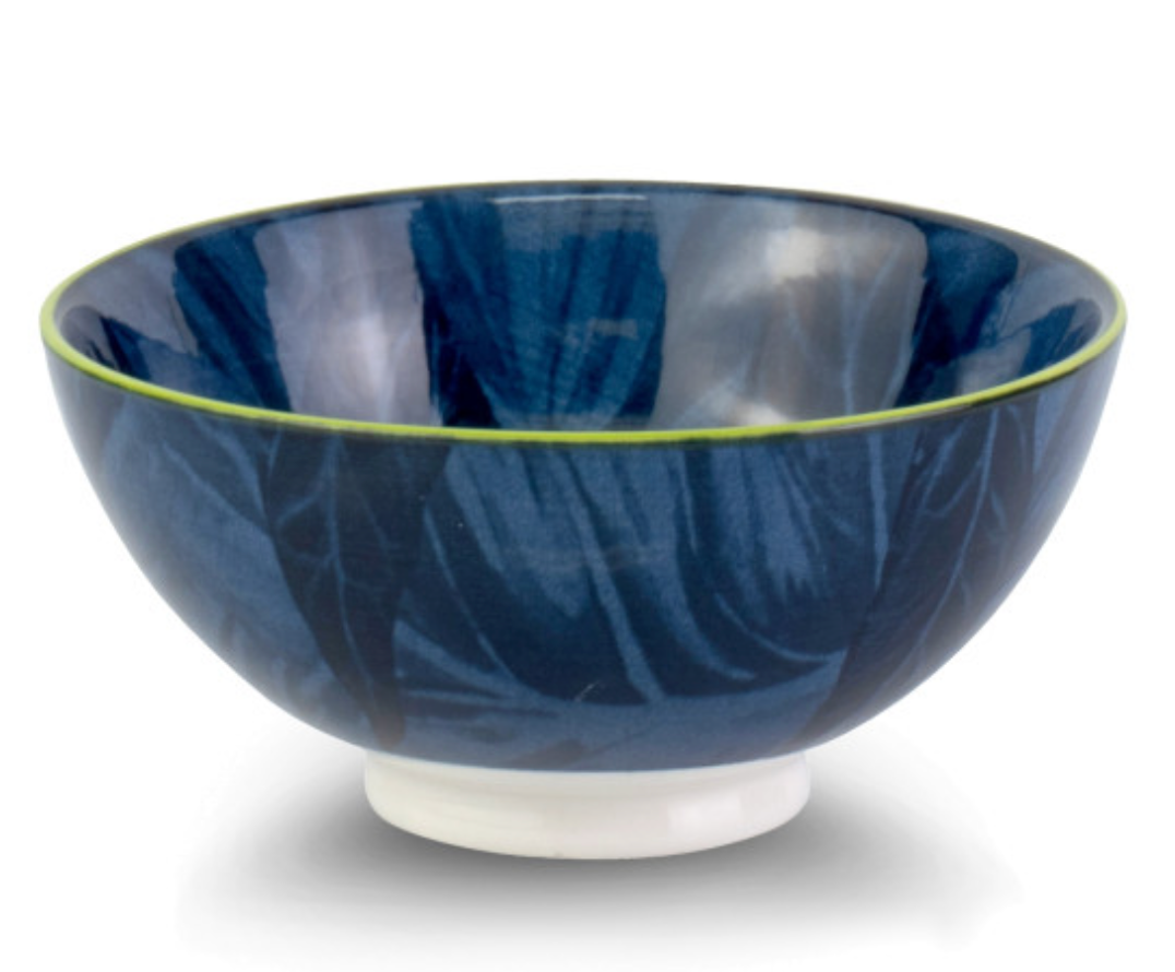 Bowl Blue Leaves