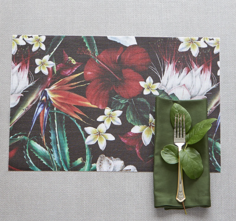 Vinyl Placemat, Midnight Tropical Printed