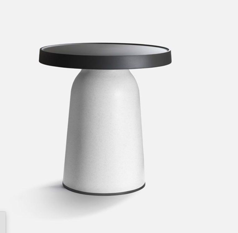 Thick Top - High Side Table Black Eco White