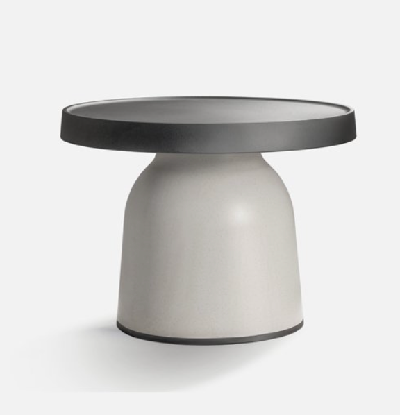 Thick Top - High Side Table Black Eco White