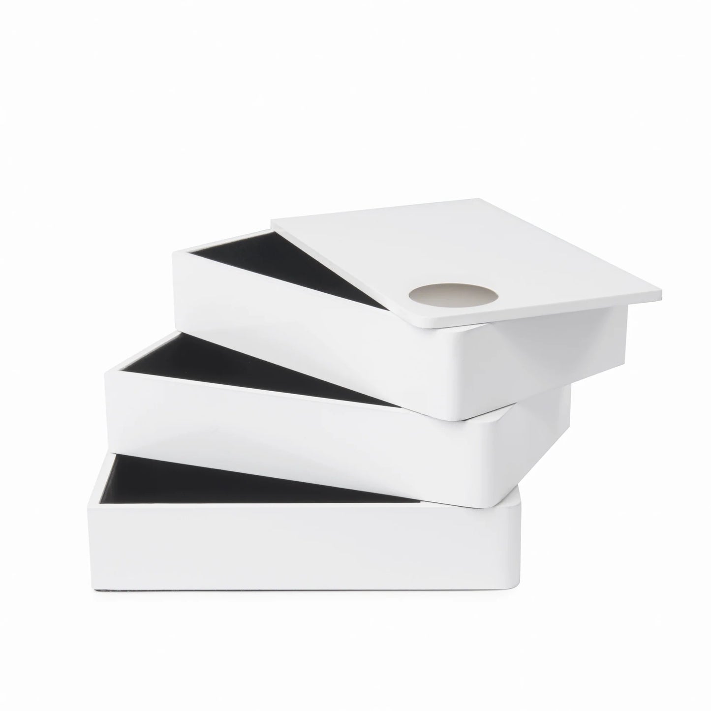 Spindle storage box white