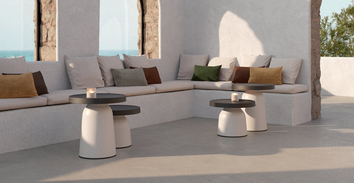 Thick Top - High Side Table Black Eco White