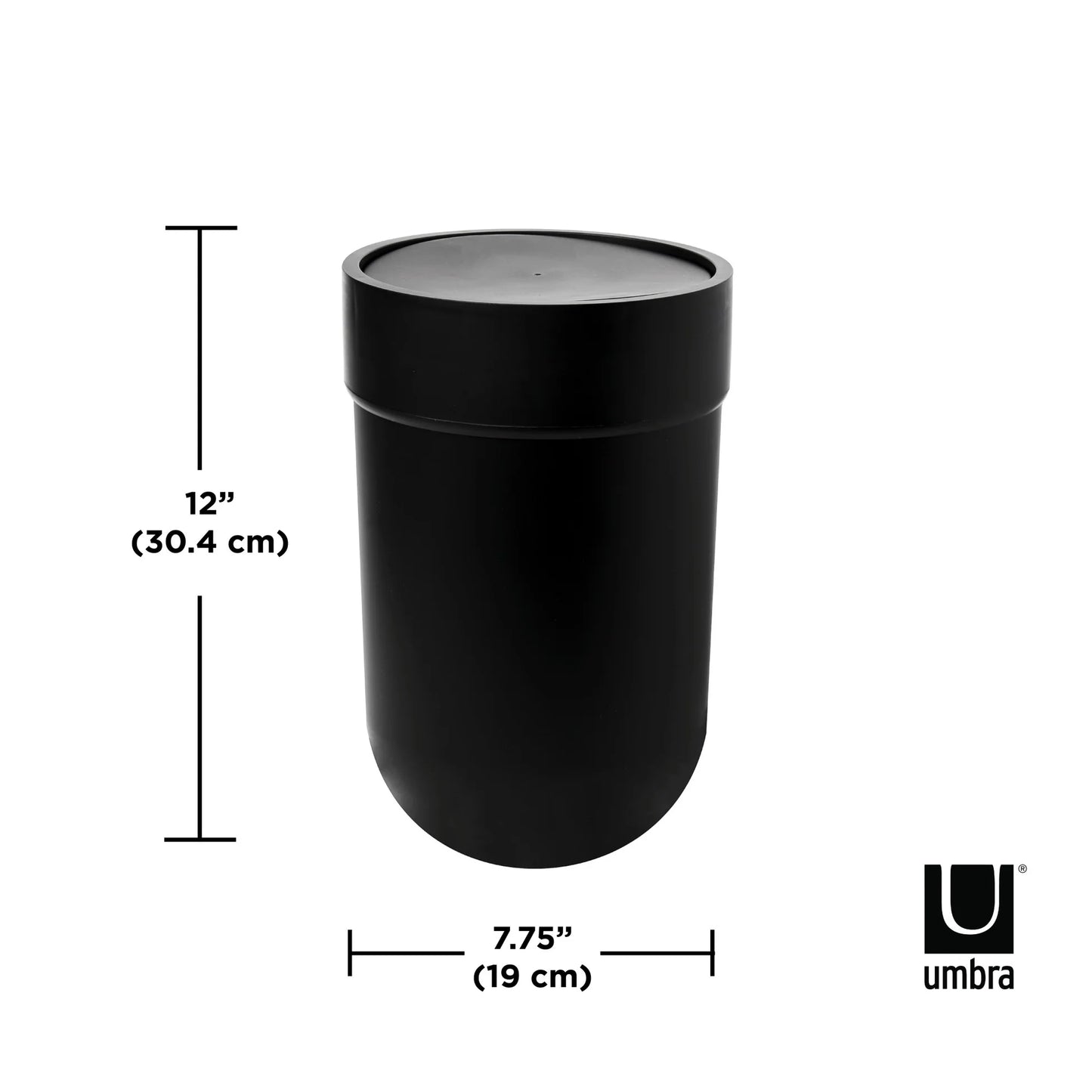 Touch Trash Can w lid black