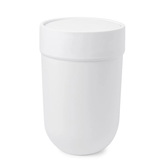 Touch waste can with lid white