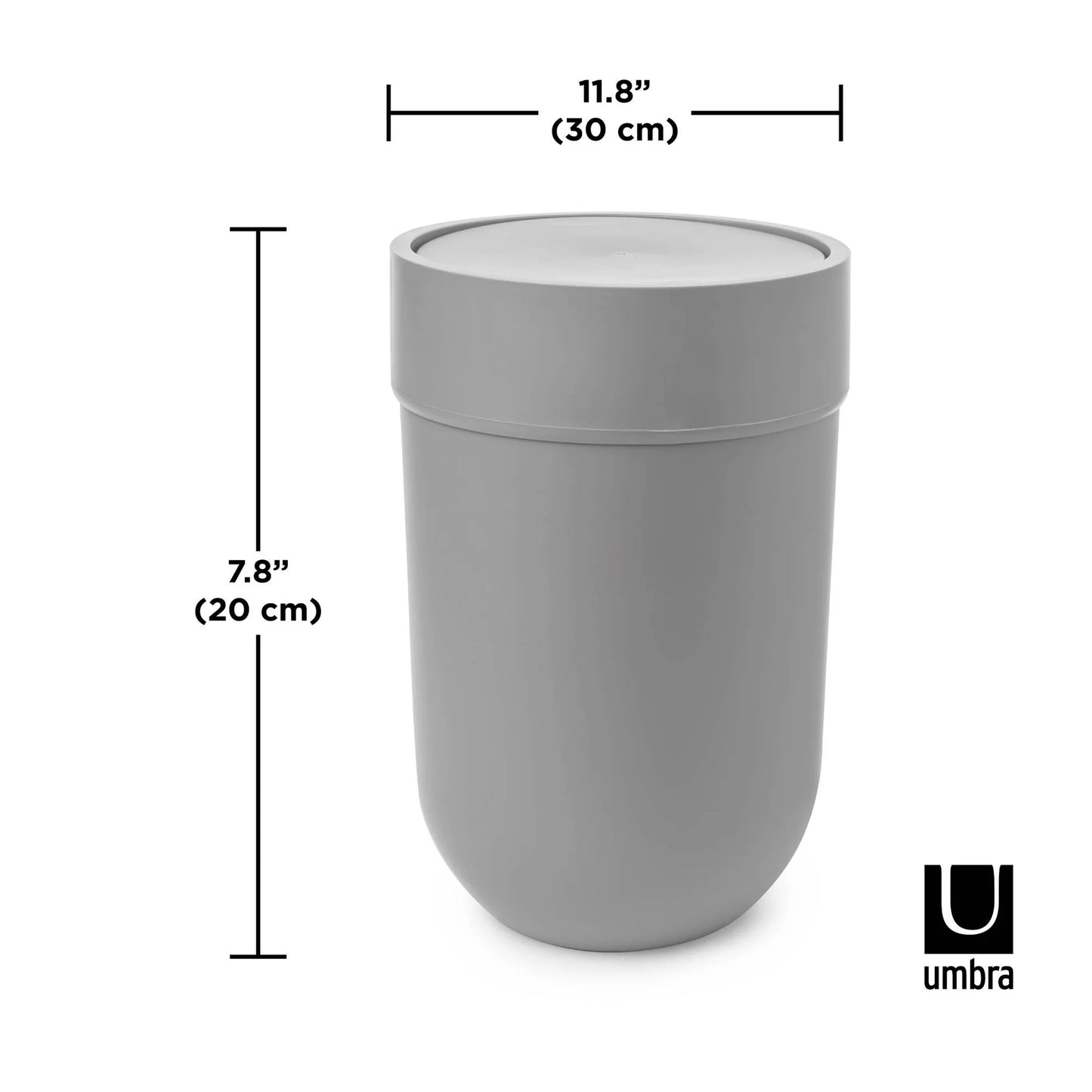 Touch Trash can with lid grey