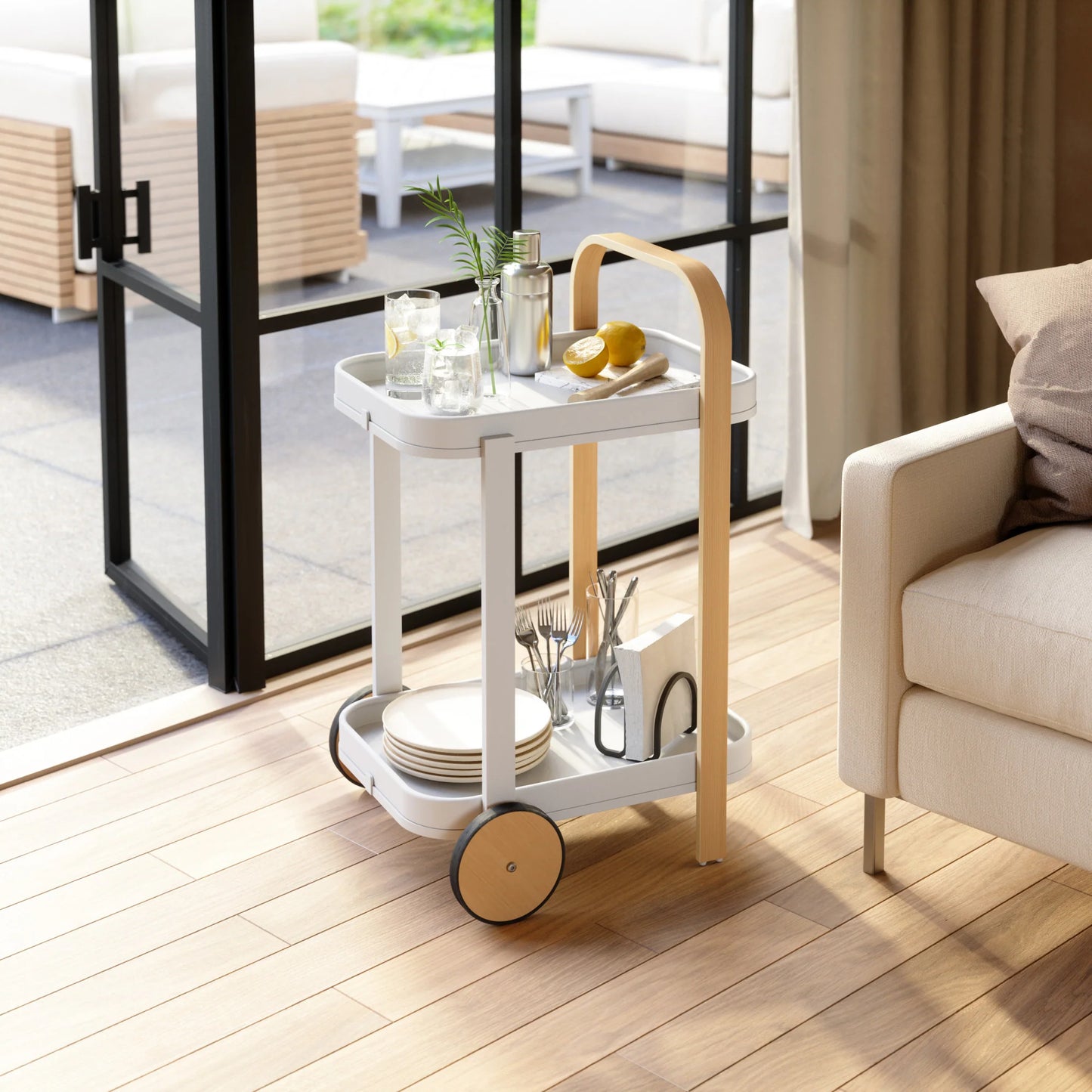 Bellwood  bar serving cart white